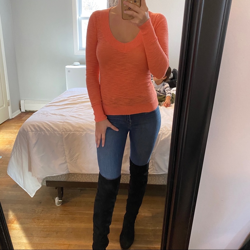 Coral Peach Express Lightweight Sweater Size XS